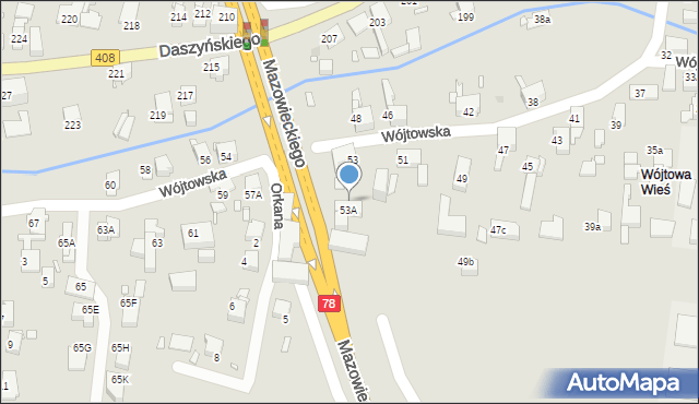 Gliwice, Wójtowska, 53b, mapa Gliwic