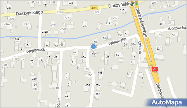 Gliwice, Wójtowska, 63A, mapa Gliwic