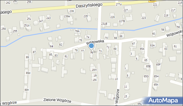 Gliwice, Wójtowska, 75, mapa Gliwic