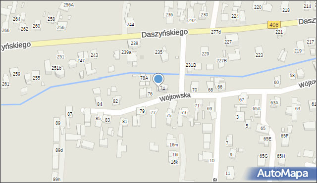 Gliwice, Wójtowska, 76A, mapa Gliwic