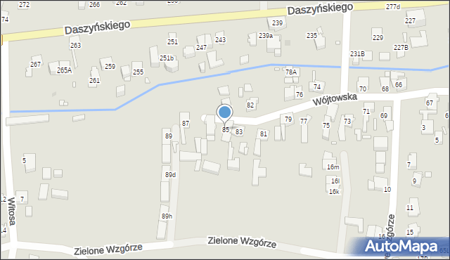 Gliwice, Wójtowska, 85, mapa Gliwic