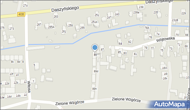 Gliwice, Wójtowska, 89, mapa Gliwic