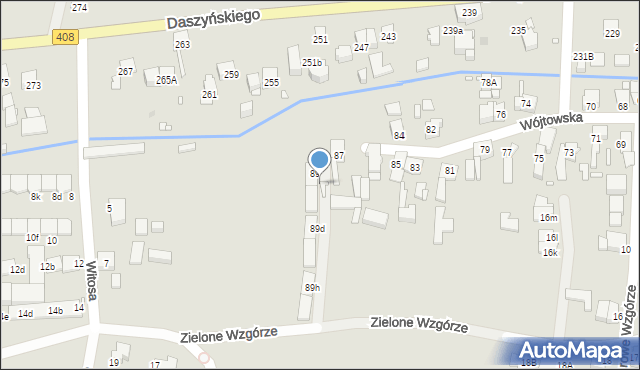 Gliwice, Wójtowska, 89b, mapa Gliwic