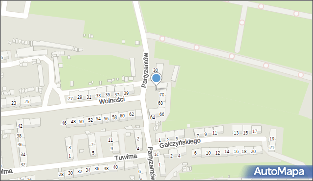 Gliwice, Wolności, 72, mapa Gliwic