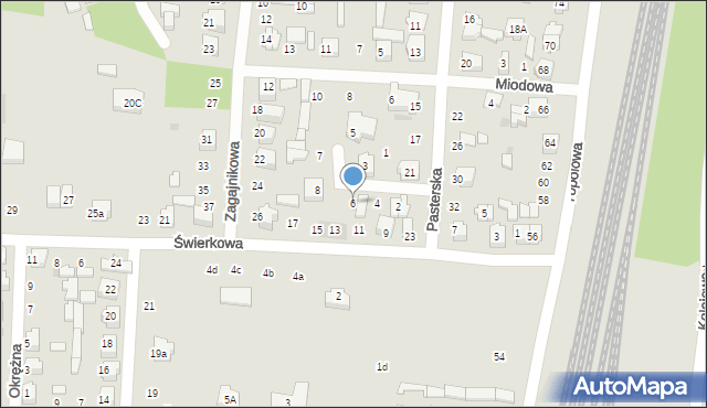 Głowno, Woskowa, 6, mapa Głowno