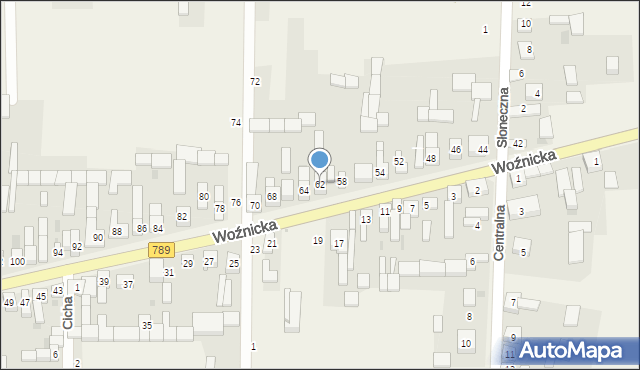 Gniazdów, Woźnicka, 62, mapa Gniazdów