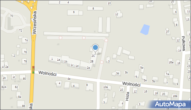 Gniezno, Wolności, 3c, mapa Gniezna