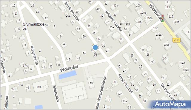 Gniezno, Wolności, 53, mapa Gniezna