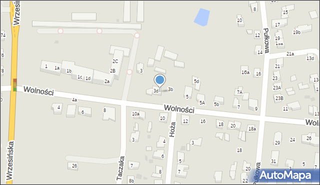 Gniezno, Wolności, 5e, mapa Gniezna