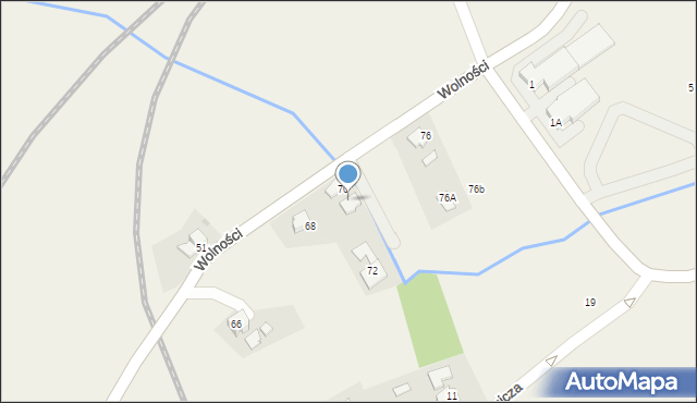 Goleszów, Wolności, 70a, mapa Goleszów