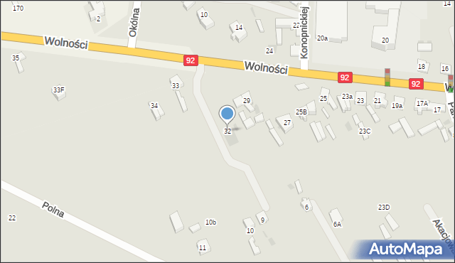 Golina, Wolności, 32, mapa Golina