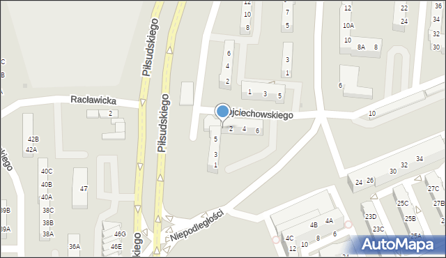 Gorzów Wielkopolski, Wojciechowskiego Stanisława, 2A, mapa Gorzów Wielkopolski