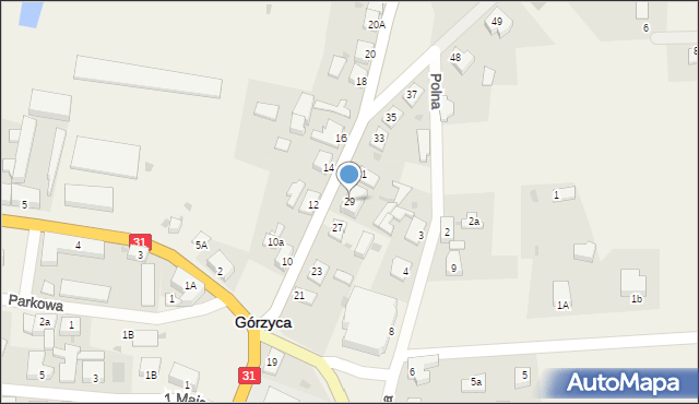 Górzyca, Wolności, 29, mapa Górzyca