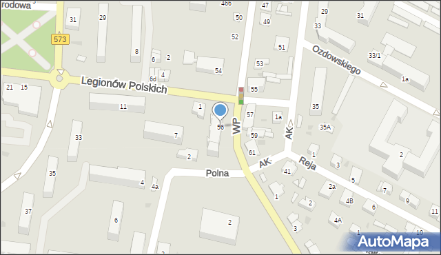 Gostynin, Wojska Polskiego, 56, mapa Gostynin