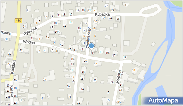 Grabów nad Prosną, Wodna, 11, mapa Grabów nad Prosną