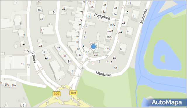 Gryfice, Wojska Polskiego, 105, mapa Gryfice