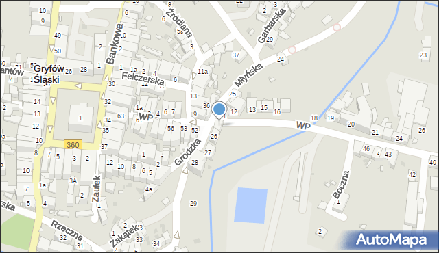 Gryfów Śląski, Wojska Polskiego, 51, mapa Gryfów Śląski