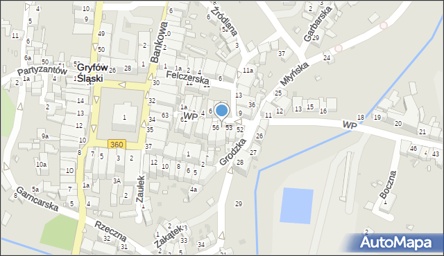Gryfów Śląski, Wojska Polskiego, 55, mapa Gryfów Śląski