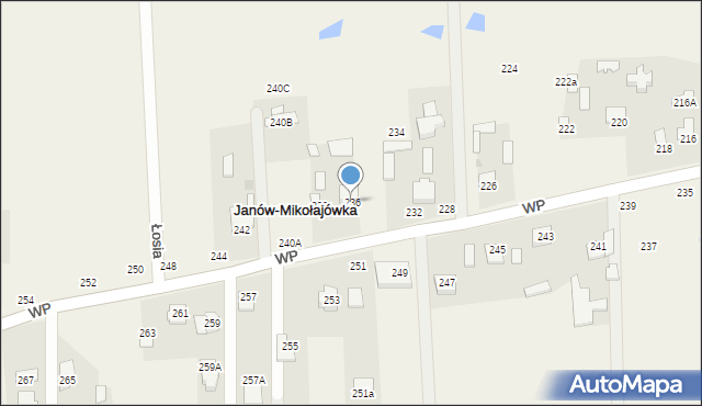 Janów-Mikołajówka, Wojska Polskiego, 236, mapa Janów-Mikołajówka