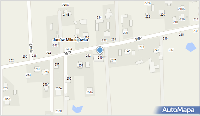 Janów-Mikołajówka, Wojska Polskiego, 249, mapa Janów-Mikołajówka