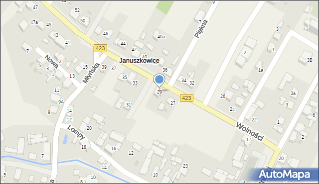 Januszkowice, Wolności, 29, mapa Januszkowice