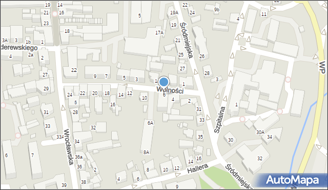 Jarocin, Wolności, 6, mapa Jarocin