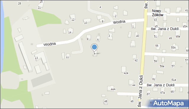 Jasło, Wodna, 7, mapa Jasła