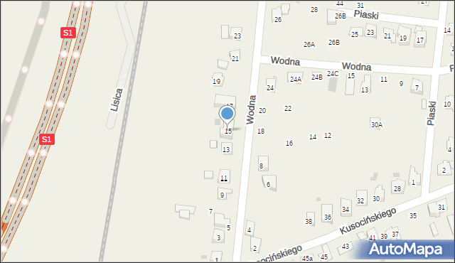 Jawiszowice, Wodna, 15, mapa Jawiszowice