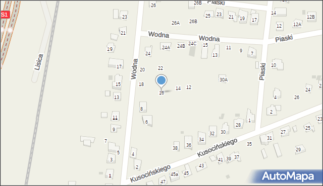 Jawiszowice, Wodna, 16, mapa Jawiszowice