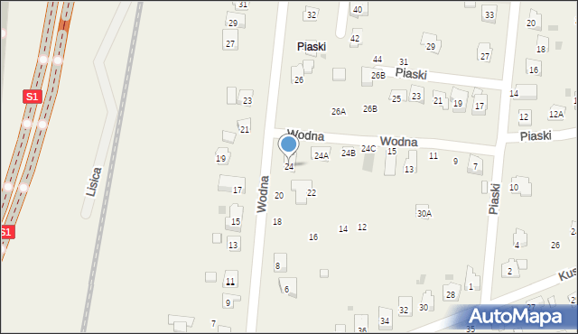 Jawiszowice, Wodna, 24, mapa Jawiszowice