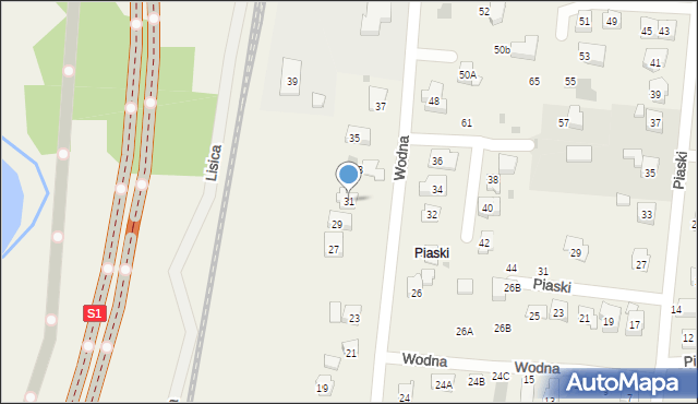 Jawiszowice, Wodna, 31, mapa Jawiszowice