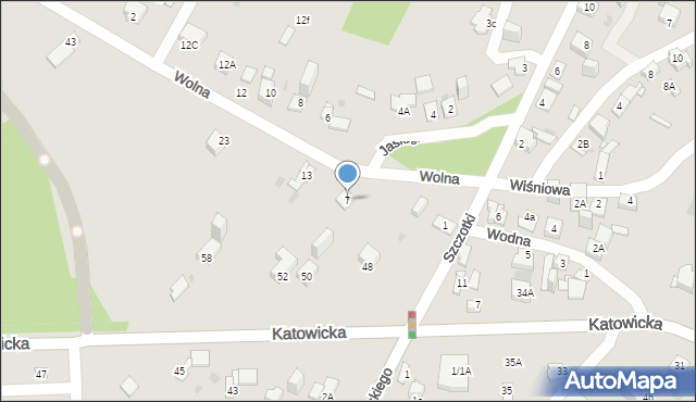 Jaworzno, Wolna, 7, mapa Jaworzno