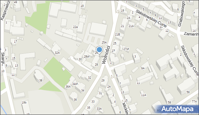 Jelenia Góra, Wolności, 26A, mapa Jelenia Góra