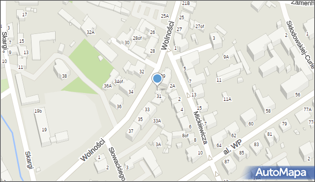Jelenia Góra, Wolności, 31C, mapa Jelenia Góra