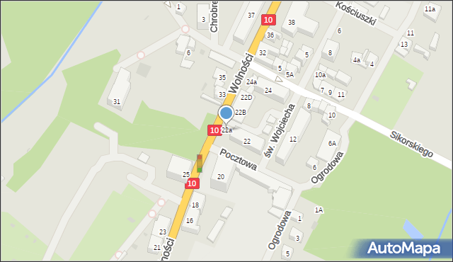 Kalisz Pomorski, Wolności, 22a, mapa Kalisz Pomorski