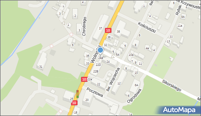 Kalisz Pomorski, Wolności, 24a, mapa Kalisz Pomorski