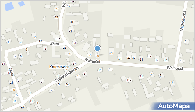 Karczewice, Wolności, 30, mapa Karczewice