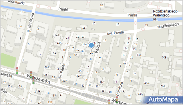 Katowice, Wodna, 10, mapa Katowic