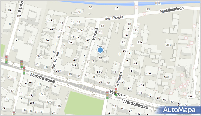 Katowice, Wodna, 5b, mapa Katowic