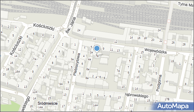 Katowice, Wojewódzka, 7a, mapa Katowic