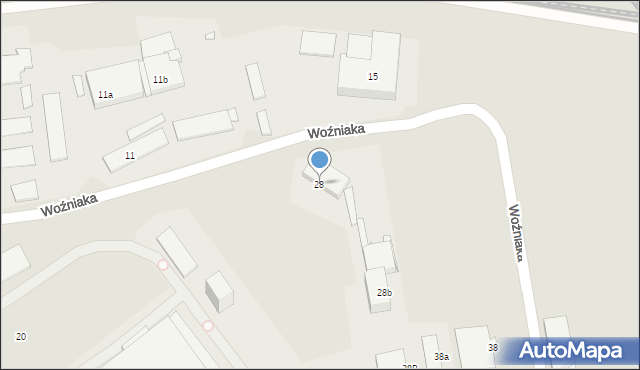 Katowice, Woźniaka Karola, ks. mjr., 28, mapa Katowic