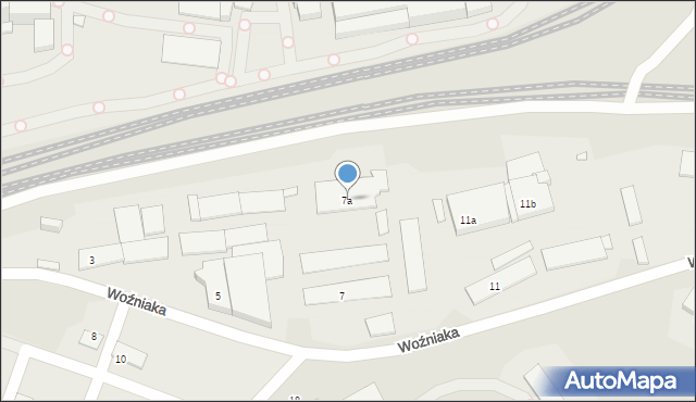 Katowice, Woźniaka Karola, ks. mjr., 7a, mapa Katowic