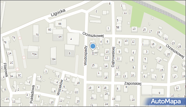 Katowice, Wodospady, 11, mapa Katowic