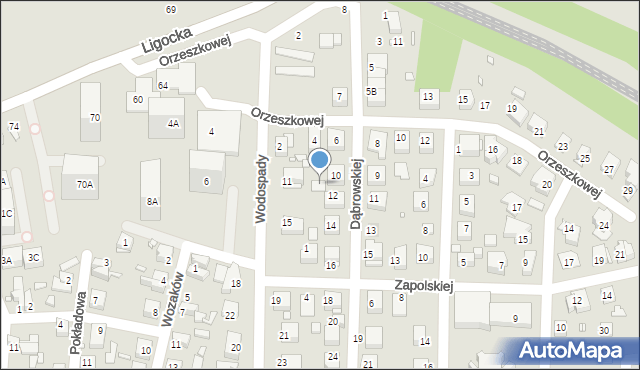 Katowice, Wodospady, 13, mapa Katowic