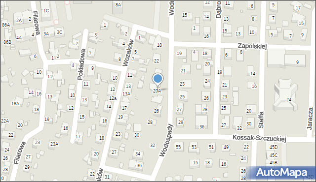 Katowice, Wodospady, 20A, mapa Katowic