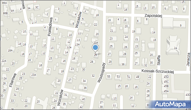 Katowice, Wodospady, 26, mapa Katowic
