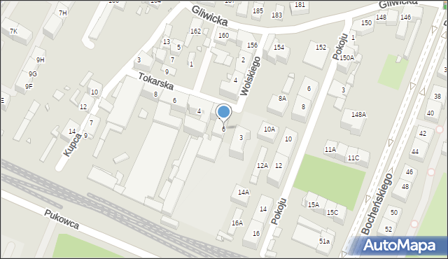 Katowice, Wolskiego Michała, 6, mapa Katowic