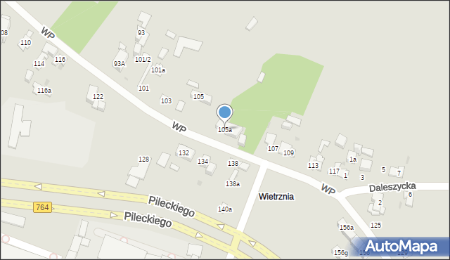 Kielce, Wojska Polskiego, 105a, mapa Kielc