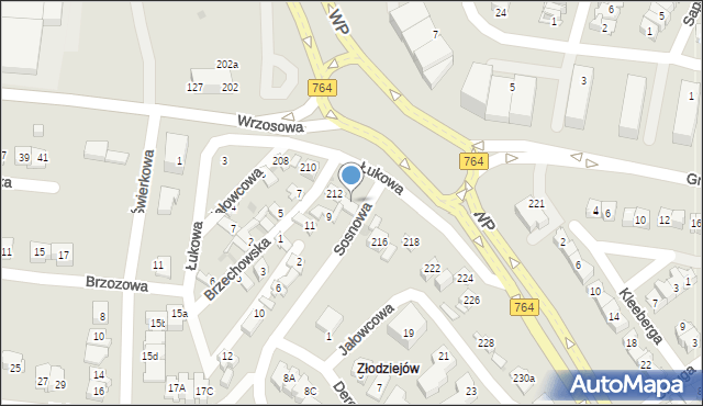 Kielce, Wojska Polskiego, 214, mapa Kielc