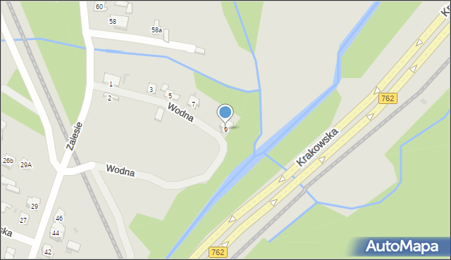 Kielce, Wodna, 9, mapa Kielc